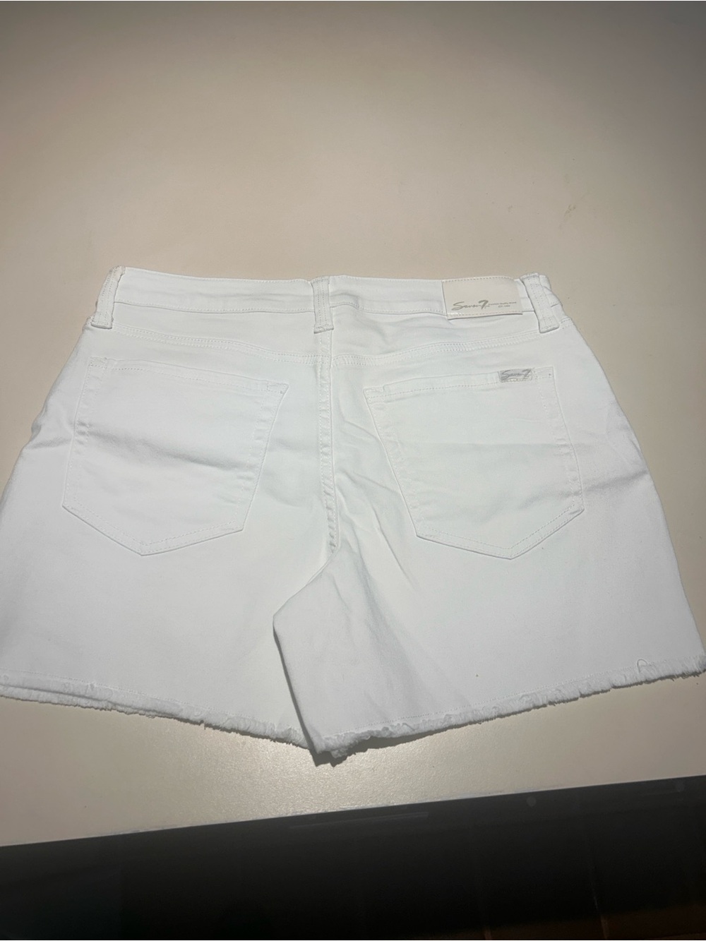 Seven7 White Women's Denim Cutoff Shorts with Raw Edge